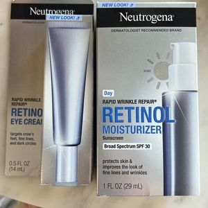 Neutrogena retinol moisturizer and retinol eye cream NEVER OPENED.